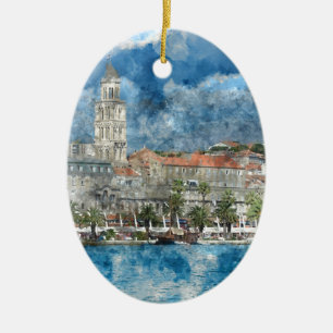 City of Split in Croatia Ceramic Ornament