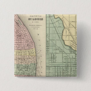 City of St Louis, Missouri City of Chicago 2 Inch Square Button