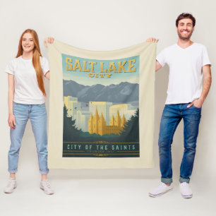 City of the Saints   Salt Lake City, Utah Fleece Blanket