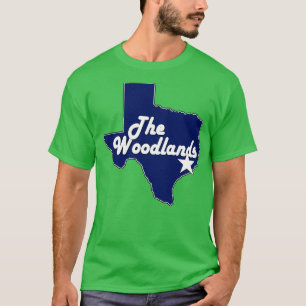 City of The Woodlands Texas Lone State Map Navy Bl T-Shirt