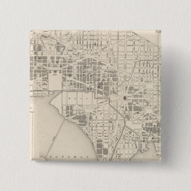 City of Washington 2 Inch Square Button (Front)