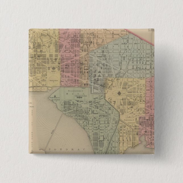 City of Washington 2 Inch Square Button (Front)