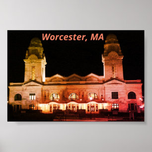 City of Worcester, Massachusetts Architecture Poster