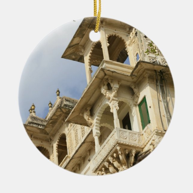 City Palace, Udaipur, Rajasthan, India Ceramic Ornament (Front)