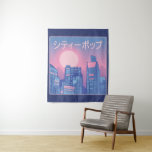 City pop Japanese Music Tapestry<br><div class="desc">City pop is a genre of Japanese music that was popular in the 1980s</div>