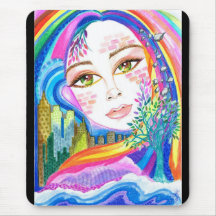 City Rainbow Rhapsody Fantasy Art Mousepad