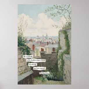 City Rooftop View Poster  Stone Walls, Literary