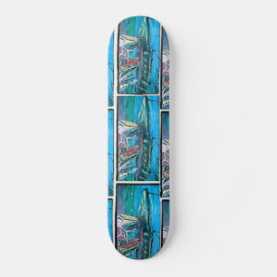 CITY SCAPE SUPPORTS SKATEBOARD