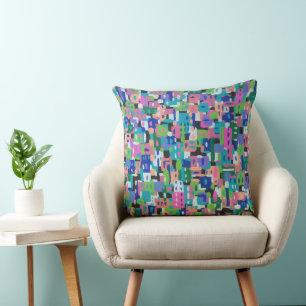 City Scapes at Night Throw Pillow