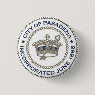 City Seal of Pasadena, California 1 Inch Round Button