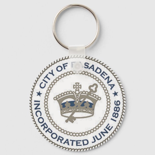 City Seal of Pasadena, California Keychain (Front)