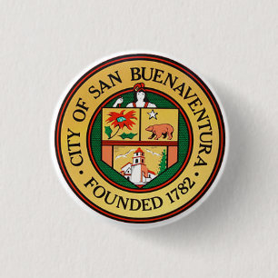 City Seal of Ventura, California 1 Inch Round Button
