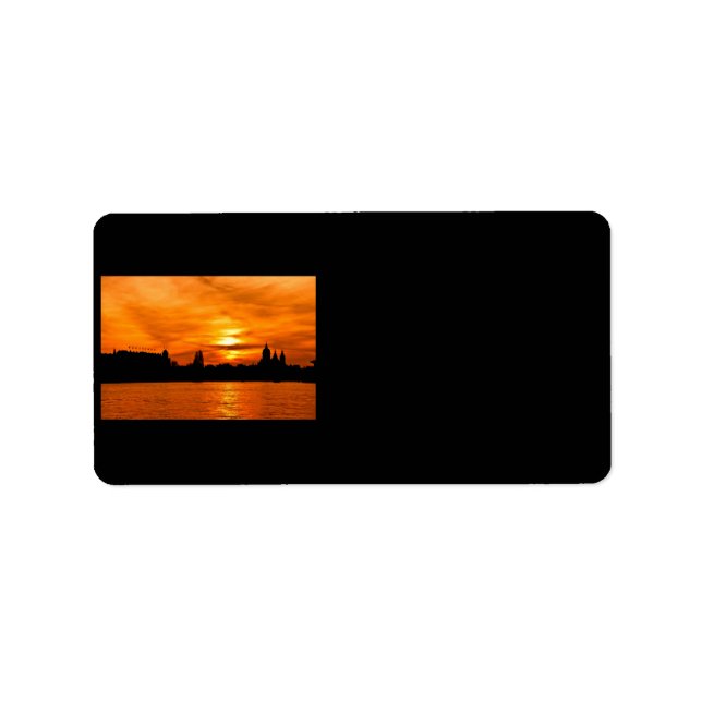 City Silhouette at Sunset Address Label (Front)