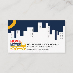 City Silhouette Home Truck Movers Business Card
