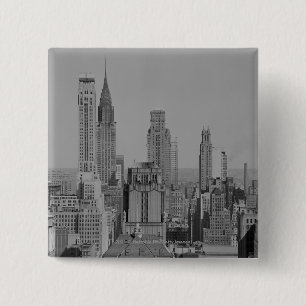 City skyline 2 inch square button