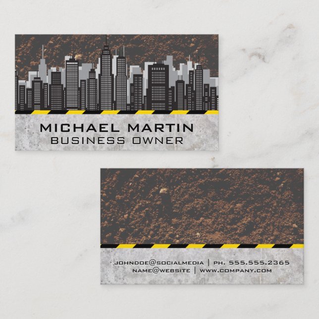 City Skyline | Construction Business Card (Front/Back)