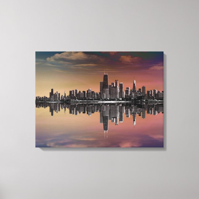 City Skyline Dusk Canvas Print (Front)