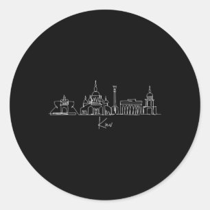 City Skyline Kiev Ukraine  Classic Round Sticker