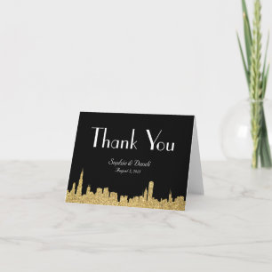 City Skyline Mariage Merci Cartes de notes