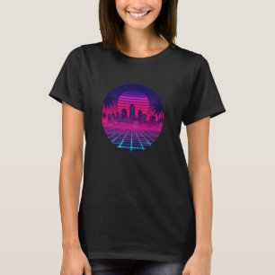City Skyline Retro Sunset 70s 80s Nostalgic Design T-Shirt