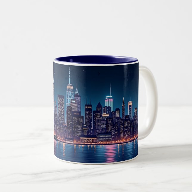 City Skyline Two-Tone Coffee Mug (Front Right)