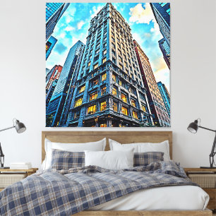 City Skyscraper Art Canvas Print