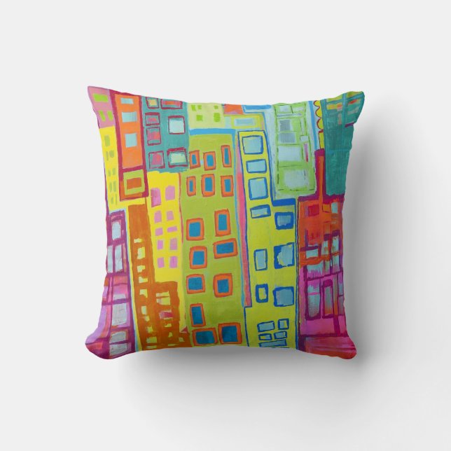 City Slicker 16 x 16 Poly Throw Pillow (Front)