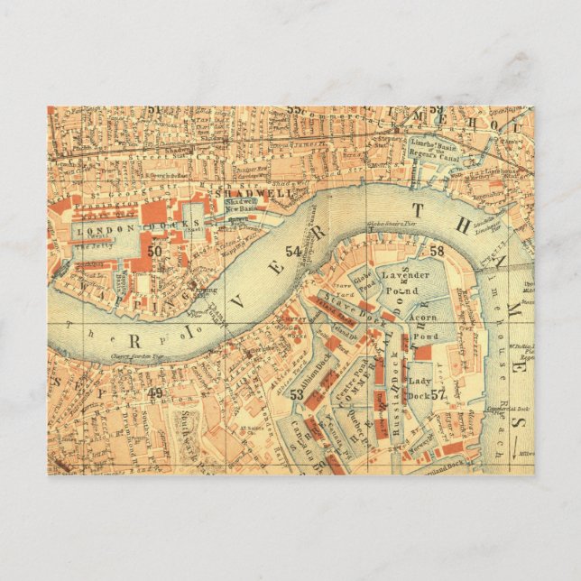 City Slickers - Carte Vintage London River Thames (Devant)