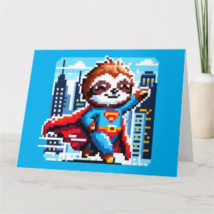 City Sloth Superhero - Pixel Art Urban Hero Card