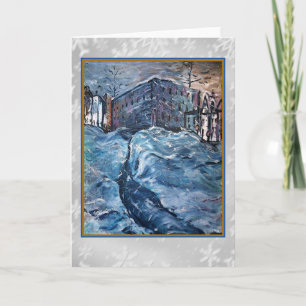 City Snow Storm Art Card