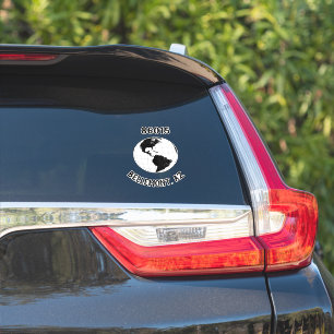 City State Zip Code Globe World Map   Sticker