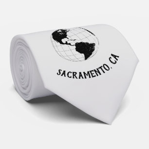 City State Zip Code Globe World Map Tie