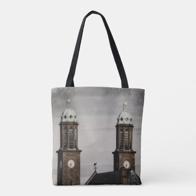 City Steeples With Crow Tote Bag (Back)