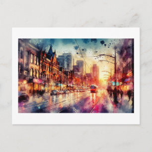 City Street at Dusk, Postcard