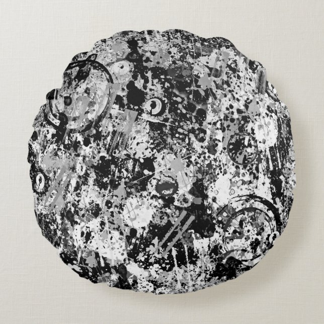City Streets Graffiti Round Pillow (Front)