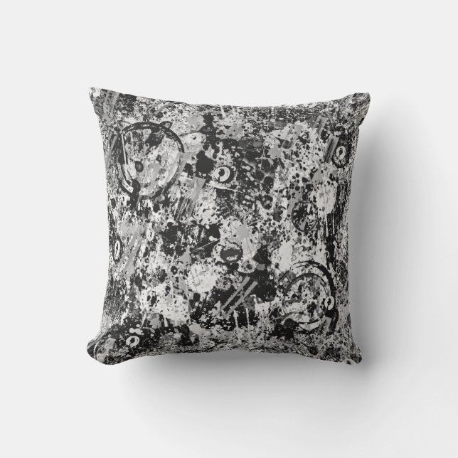 City Streets Graffiti Throw Pillow (Front)