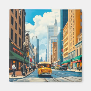 City Streets Magazine Illustration Magnet