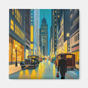 City Streets Magazine Illustration Magnet