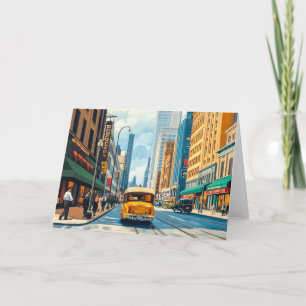 City Streets Magazine Illustration Thank You Card