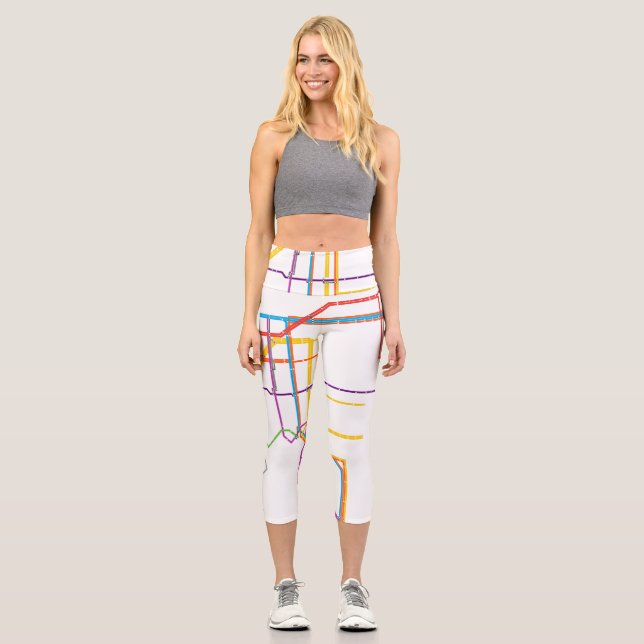 City subway map capri leggings (Front)