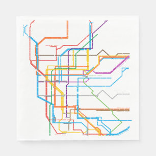 City subway map napkin