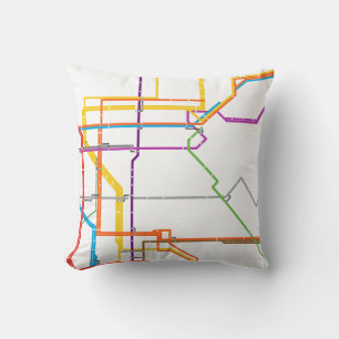 City subway map throw pillow