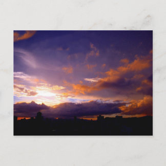City sunset postcard
