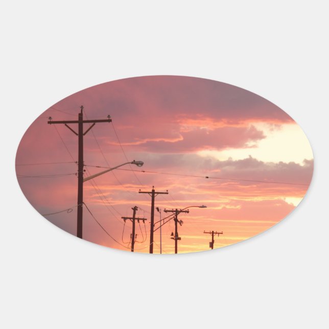 City Sunsets Oval Sticker (Front)