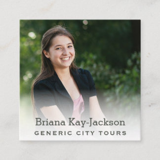 City Tours tour Guide Misty Photo Template Square Business Card