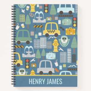 City Transportation Kids Personalized Notebook