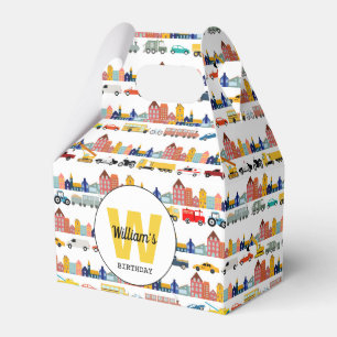 City Transportation Vehicles Trucks Cars Kids Favor Box