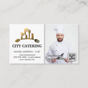 City Utensils Gold Logo   Chef   QR Code  Business Card