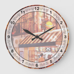 City - Vegas - NY - Broadway Burger Large Clock