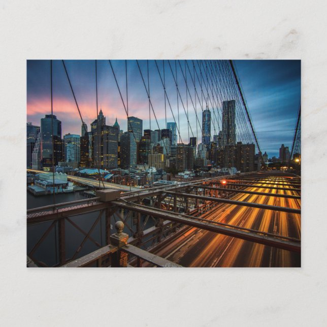 City View at Night | New York, NY Postcard (Front)